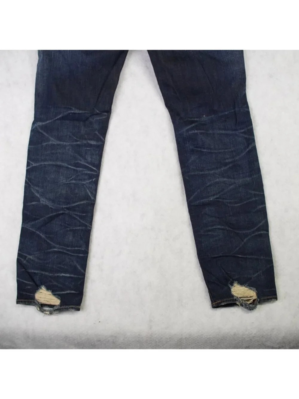True Religion Mens Ricky Relaxed Straight Distressed Blue Denim Jeans Size 36x33